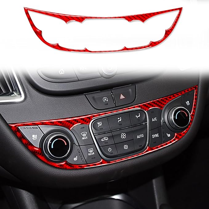 Real Carbon Fiber Trim for Chevy Malibu 9th Gen Accessories | for 2016-2024 Central Console Button Panel Trim Sticker Interior Thick Overlay Decal
