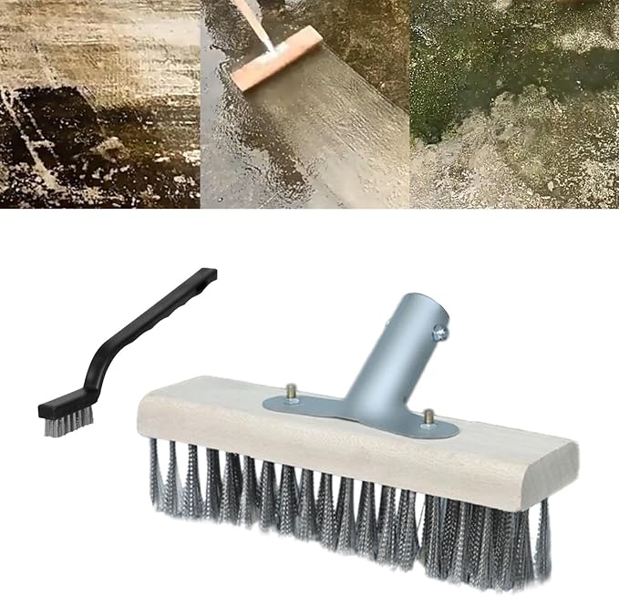 Multi Purpose Scrubber Brush with Wire Head for Shower and Patio Use, 20cm