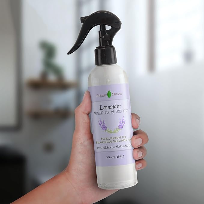Lavender Room & Pillow Spray with Essential Oil, Linen Mist, 8.45 fl oz | Plant-Based Formula, Fabric Freshener, Small-Batch Crafted, Vegan & Cruelty-Free, No Artificial Fragrance