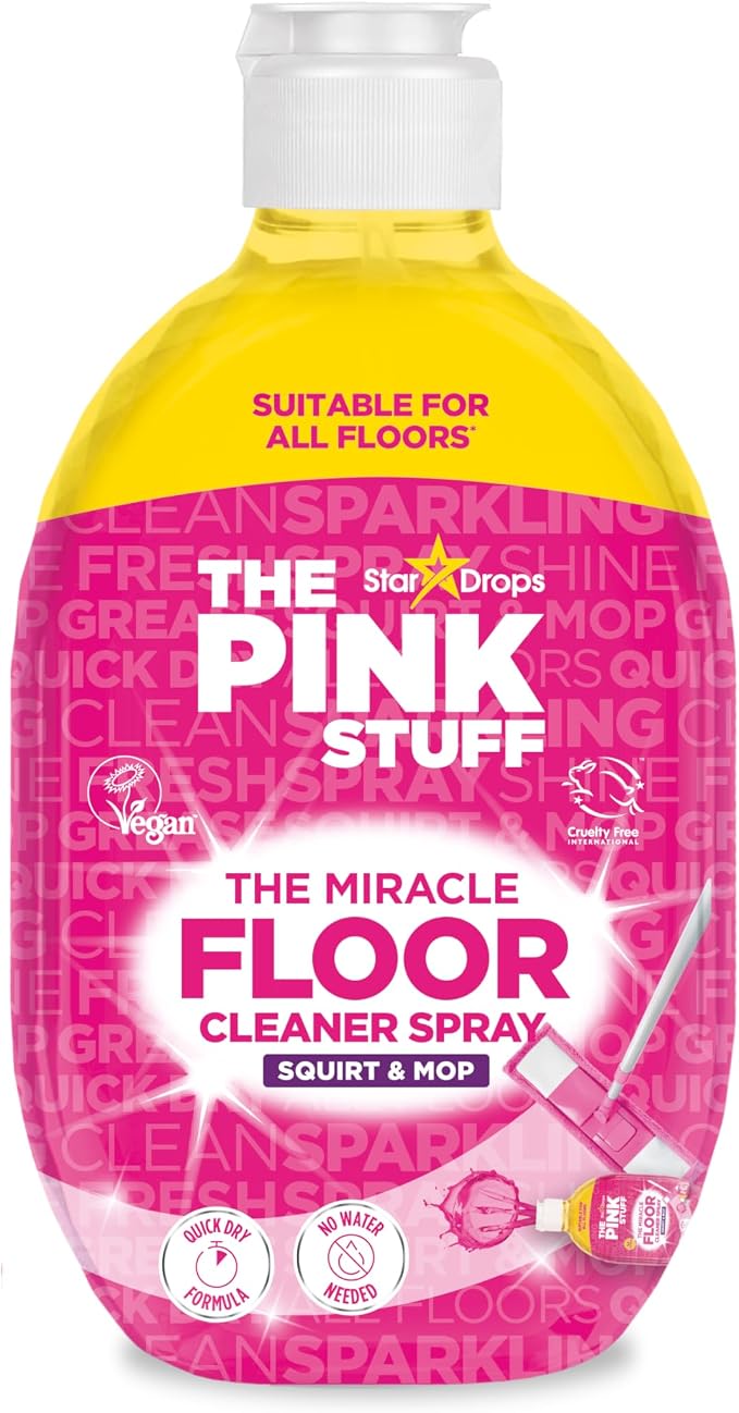 Stardrops The Pink Stuff The Miracle Floor Cleaner Spray – Squirt & Mop Formula for Sparkling Clean Floors – Fast Drying, Streak-Free Finish, Fresh Fragrance, 25.3 fl oz