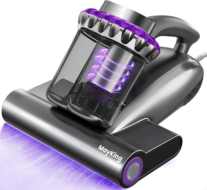Mayking Pro Mattress Vacuum Cleaner with Dust Detection, Model MV03 | 16kPa Bed Vacuum with 253.7nm UV-C, 40000RPM Tapping, LED Display, 149℉ Heat, HEPA & Ion, Clean Gift for Family, Pets, Sofa