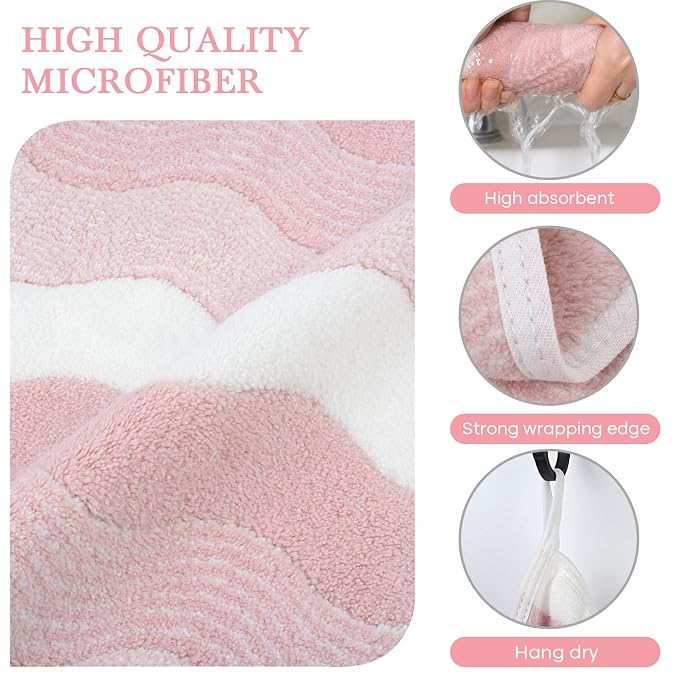 SINLAND Absorbent Coral Velvet Washcloth Ultra Soft Microfiber Face Towels 12 x 12 inch Multi-Purpose Face Cloths for Household and Sport