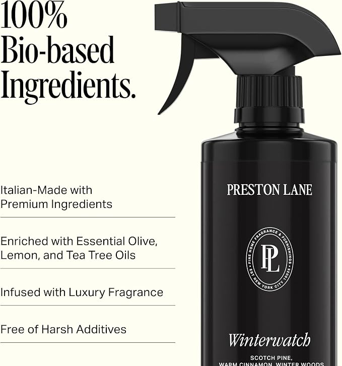 Preston Lane Luxury All Purpose Cleaner, Winterwatch Scent – Bio Based Multi Surface Spray Bottle | Streak Free Finish, Lifts Dirt, Smudges & Grease | Vegan & Cruelty Free Home Essential