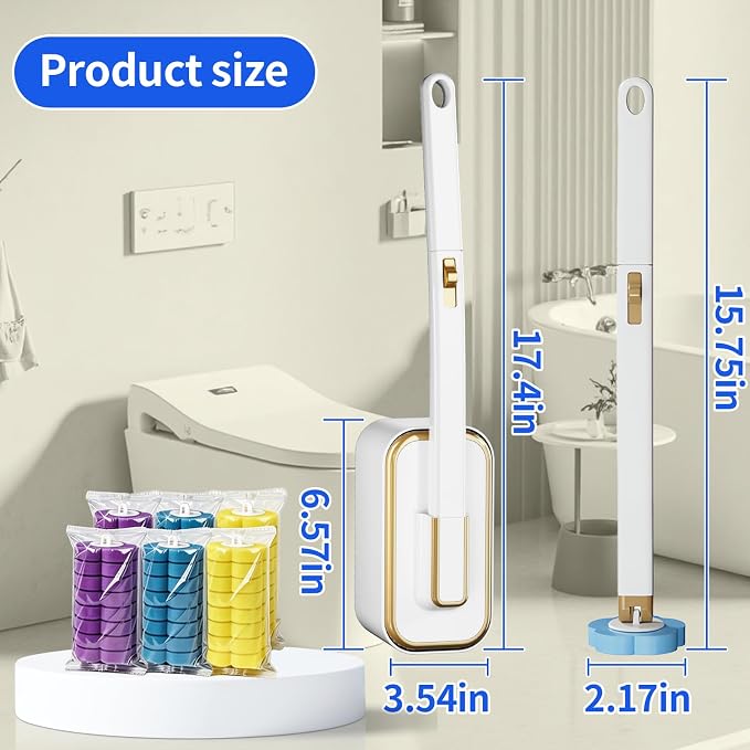 48 PCS Disposable Toilet Bowl Brush Refills, Disposable Toilet Brush Heads, Toilet Wand Disposable Refill Heads, Disposable Replacement Head