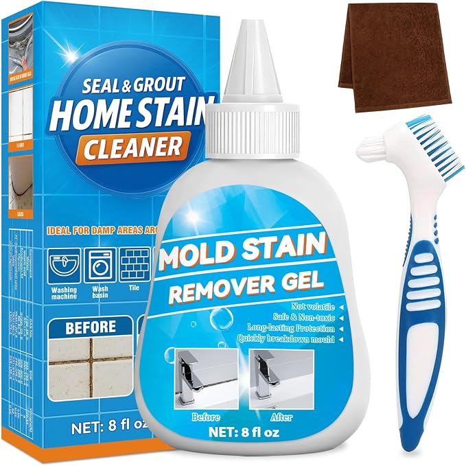 Home Stain Cleaner Gel, Heavy Duty Washing Machine Cleaner, Multifunctional Stain Remover, Deep Cleaning for Washing Machine Gasket, Bathroom, Grout, Tile, Shower, Sink, Caulk (8 FL OZ)