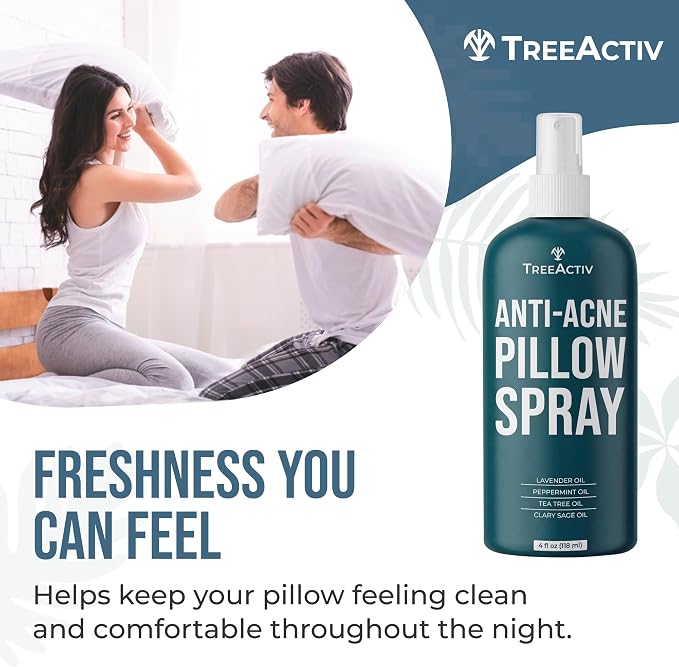Anti-Acne Pillow Spray, 4 fl oz, Lavender Sleep Spray, Pure Essential Oil Air Freshener, Pillow Linen Spray for Bedding, Aromatherapy Lavender for Sleep, 1000 Sprays