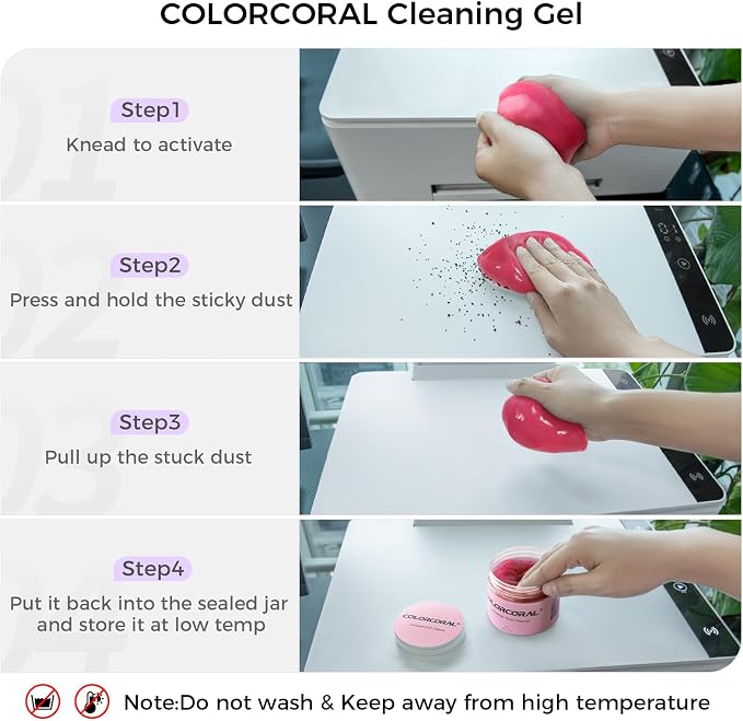 ColorCoral Cleaning Gel for Car Universal Gel Cleaner Auto Detailing Car Vent Keyboard Cleaning Putty Car Interior Cleaner Dashboard Dust Remover Putty Auto Duster Cleaning Kit 160G - Rose Red | Cleaning Putty Detailing Car slime Vent Keyboard Car Inte...