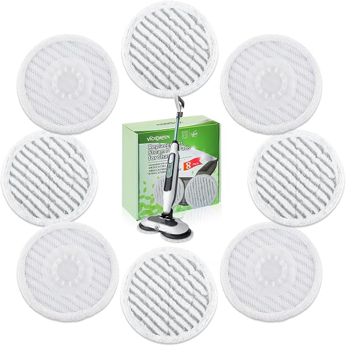8 Pack Steam Mop Replacement Pads for Shark Steam Scrub Mop Pads | Steam Mop Pads for Various Floor Cleaning, for Shark S8201 S8001 S7001 S7201 S7000AMZ S7000 S7005 S7020 S7001C Steam Mop