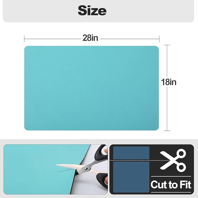 Ecotrim - Dish Drying Mat for Kitchen Counter | Coffee Bar Mat for Countertops | Heat Resistant Drainer Mat with Non-slip Rubber Backed | Hide Stain Kitchen Absorbent Draining Mat | Turquoise 18"x28"