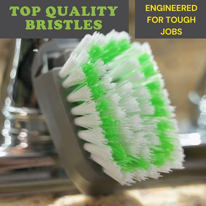 Smilyeez Replacement for Scotch Brite, 4-Pack, Makes Your Dishwand Like New, Dishwand Brush Refills, Easy to Install