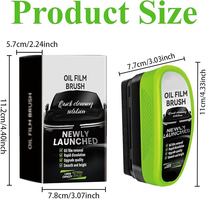 2026 Upgrade Automotive Clear Vision Windshield Cleaner, Oil Film Cleaning Brush for Car Windows, Clear Vision Glass Cleaner Car Windshield Cleaner Tool Improving Windshield Clarity & Visibility