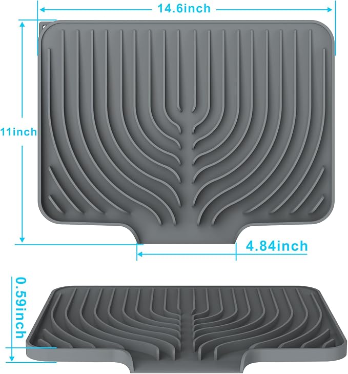Dish drying mats for kitchen counter,14.6"×11"Silicone Self-Draining mat | Various sizes and colors,Self-Draining Slope Structure,Enabling faster drying,Heat-Resistant,Easy to clean,Food-grade