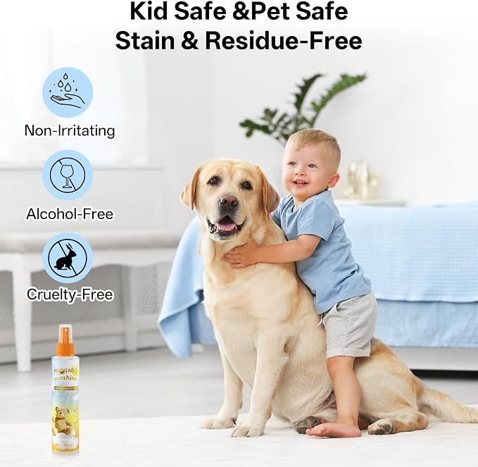 Fabric Freshener Odor Eliminator Spray, Travel Size, 5.07 oz 2 Pack | Alcohol-Free, Kids & Pets Safe, No Water Stains, Leakproof Travel Bottle, Freshens Clothes & Linens, Long-Lasting Apple Scent
