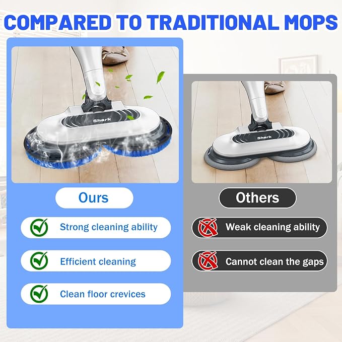 New Upgrade Replacement Brush Heads for Shark S7000/S7001/S7005/S7201/S7000AMZ/S8000/S8001/S8201 Steam Mop Pad, Professional Cleaning and Polishing, Deep Cleaning Hard Floors-2 Pack