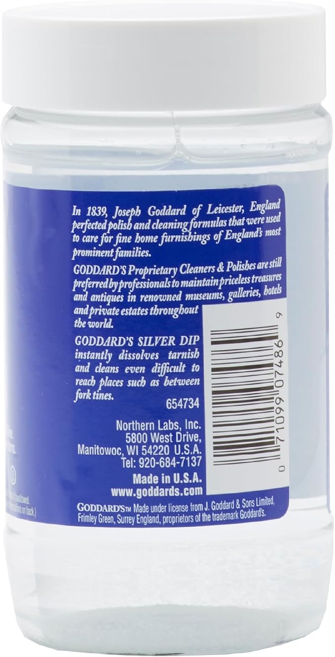 Goddard's Silver Cleaner Dip – Silver Jewelry Cleaner Solution for Filigree Metalwork & Small Items – Professional Use Tarnish Remover – Silverware Cleaning Supplies (10 oz)