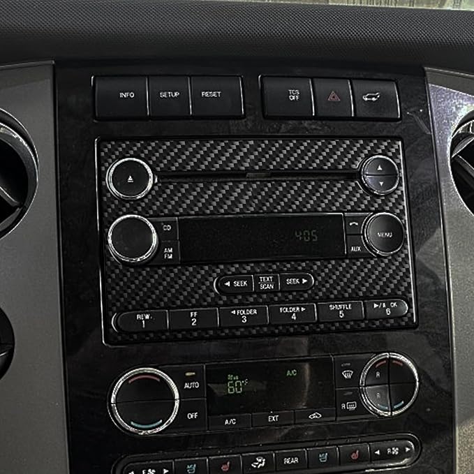 Fit for Ford Expedition 2007-2014 Real Carbon Fiber Center Stickers | Center Console Radio Panel Trim | Accessories | Thick Overlay | Anti-scratch