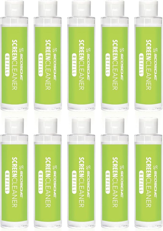 Scosche SCOCLNR Refill Bottles for Streak-Free Electronic Screen Cleaner Spray and Wipe Cleaning Kit for TV, Computer, Phone, iPhone, iPad, Laptop, MacBook, Car Touchscreen, 10 Pack of Refills