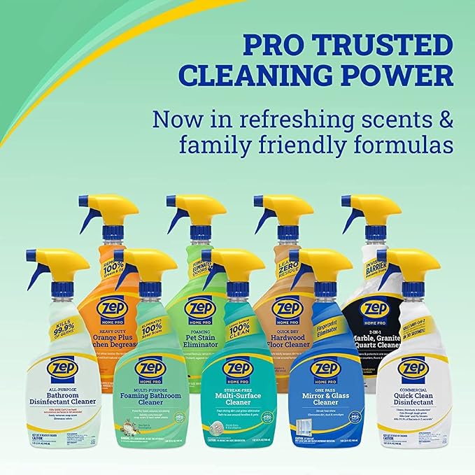 Zep Home Pro Multi-Purpose Foaming Bathroom Cleaner - 32 Fl. Oz. - R53106 - Pro Trusted Cleaning Power: Now in Refreshing Scents and Family Friendly Formulas (1)