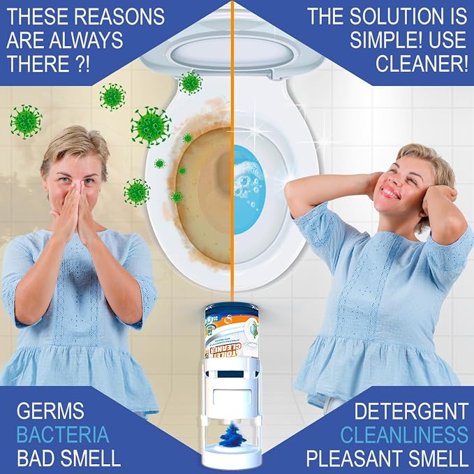 eHouse Refill bottle for Automatic Toilet Bowl Cleaner with antibacterial and cleaning properties, rich foam, and a pleasant Lemon fragrance (bottle only, no device included).