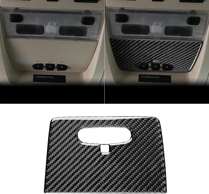 Fit for Cadillac Escalade ESV 2007-2014 / EXT Hybrid 2009-2013 | Real Carbon Fiber | Roof Map Reading Lamp Panel Cover | Stickers | Anti-scratch | Self-adhesive