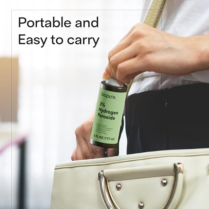 Biopure Hydrogen Peroxide 6 Fl Oz Spray – Convenient Non-Aerosol Spray Bottle with 3% Hydrogen Peroxide| Hydrogen Peroxide 3% First Aid Topical Antiseptic for Minor Cuts and Abrasions (2-Pack)