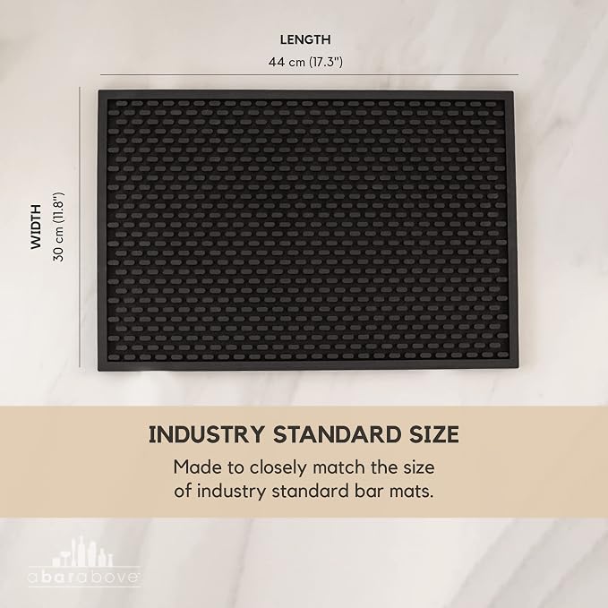 Premium A Bar Above Heavy Duty Bar Mat, Food Safe Silicone Mat, Mats for Bartending and Coffee, Commercial Strength Bartender Accessories, Dish Drying Mats for Kitchen Counter, Barista Accessories
