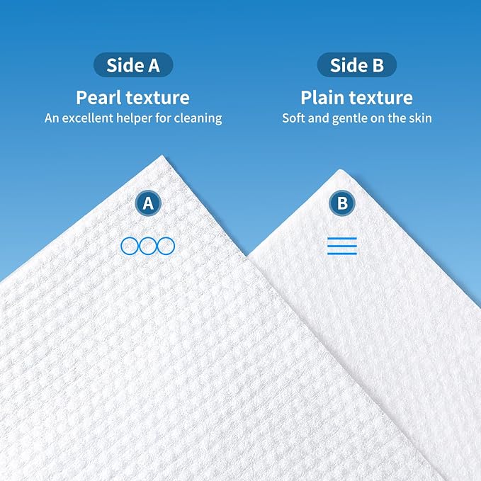 Matern'ella Clean Face Towels Disposable Facial Washcloths Hanging 498 Cts | Thickened Dry Wipes Facial Cleansing Makeup Remover Soft Face Towelettes for Sensitive Skin Unscented 100% Plant-based