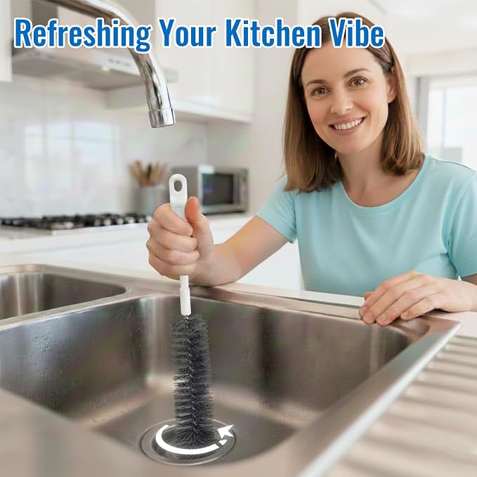 Garbage Disposal Cleaning Brush with 14.6" Long Handle – Deep Clean for Sink Disposal, Removes Odor & Residue, Universal Fit, Durable and Easy to Rinse
