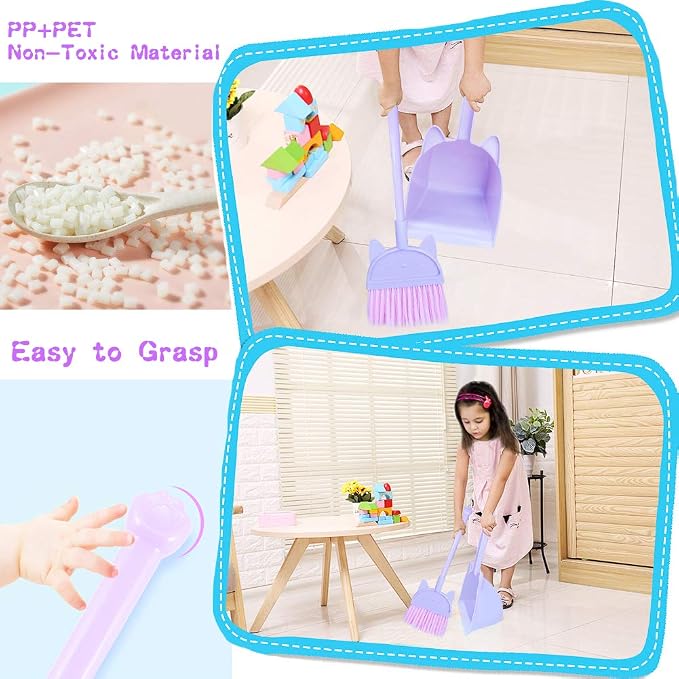 Kids Mini Broom Toy Cleaning Set Combo for Boy Girl Toddler Play Toys…