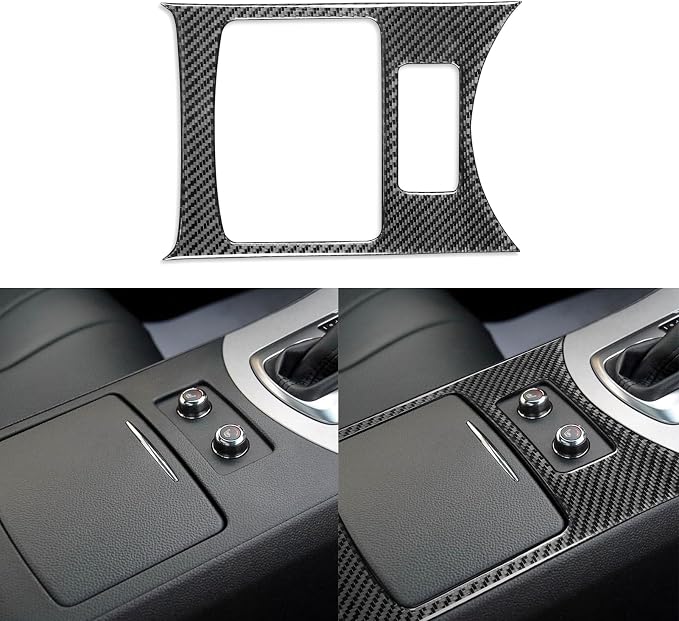 Real Carbon Fiber Trim for Infiniti Accessories | for G35 G37 X 2007 2008 2009 2010 Sedan Coupe Convertible Center Console Cup Holder Interior Thick Overlay Decal