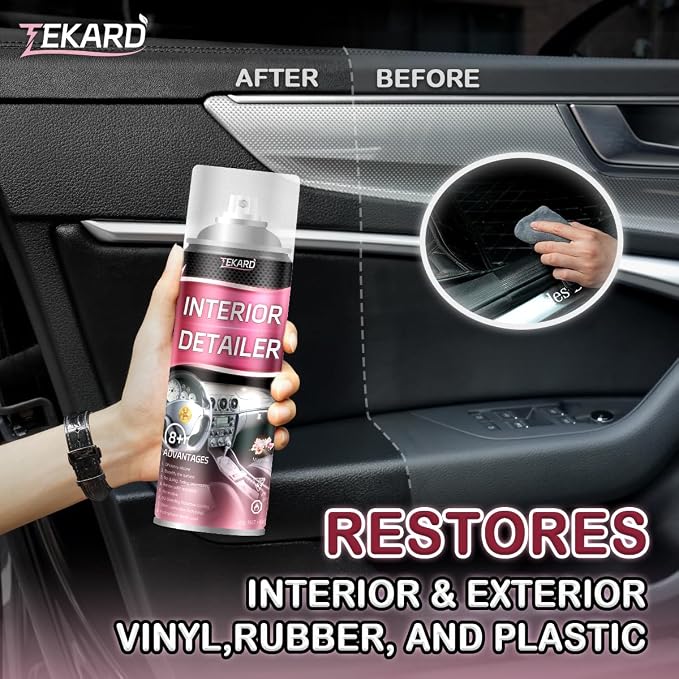Interior Detailer Spray, Aerosol Car Interior Cleaner, 2 x 15 oz | Ready-to-use aerosol for quick, even application on dashboards, vinyl, plastic, rubber and finished leather, magnolia scent