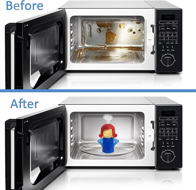 Microwave Cleaner Microwave Oven Cleaner High Temperature Steam Cleaning Equipment Tool Fridge Deodorized Easily Crud Steam Cleans Add Vinegar and Water Angry Mama (Blue)