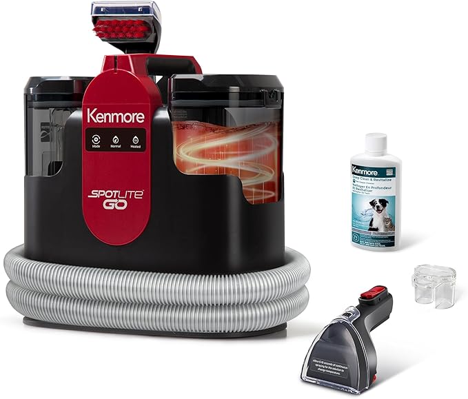 Kenmore KW1050.01 Upgrade Portable Heated Carpet & Upholstery Spot Cleaner | 16Kpa Power Suction, Versatile Tools for Pets, Area Rugs and Couches