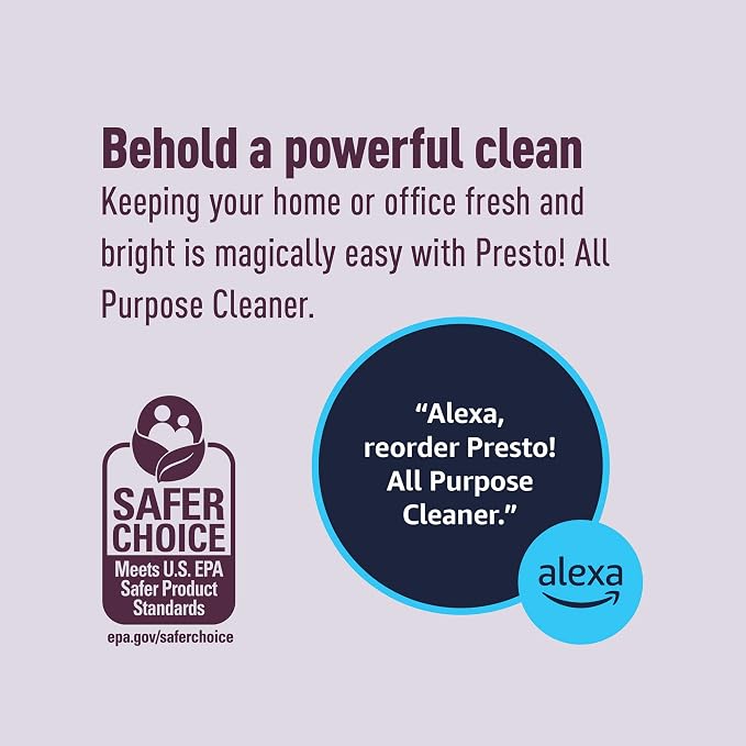 Amazon Brand - Presto! All Purpose Cleaner, Lavender Essential Oil Scent, Streak-Free Formula, 32 fl oz, 2-Pack