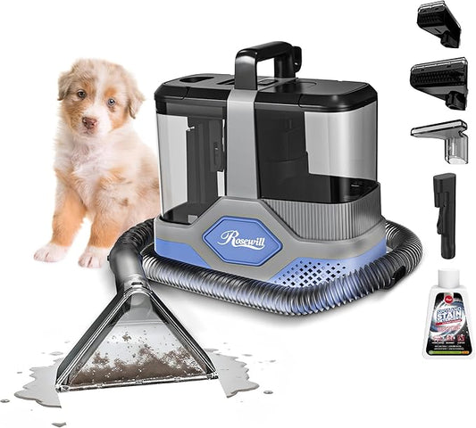 Rosewill Multi-Purpose Portable Carpet and Upholstery Cleaner with 74.4 oz Large Water Tank, Self Cleaning, Powerful Suction 17 KPa Spot Cleaner, 600W Motor, 4 Tools for Pets, Car, Couch and Stairs