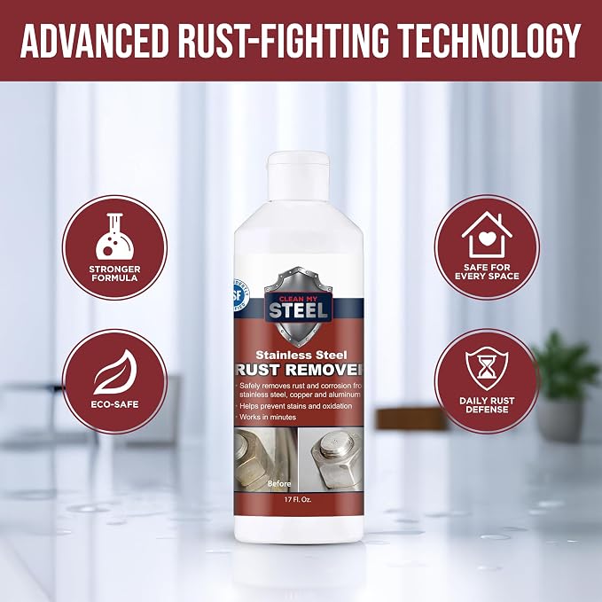 CLEAN MY STEEL Stainless Steel Rust Stain Remover Cream (17 Fl oz)