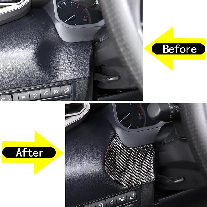 Car Engine Start Stop Decoration Frame Stickers Fit for Toyot@a Tundra/Sequoia 2022-2024 Real Carbon Fiber Center Console Key Ignition Starter Button Knob Panel Protect Cover Trim Sticker Accessories