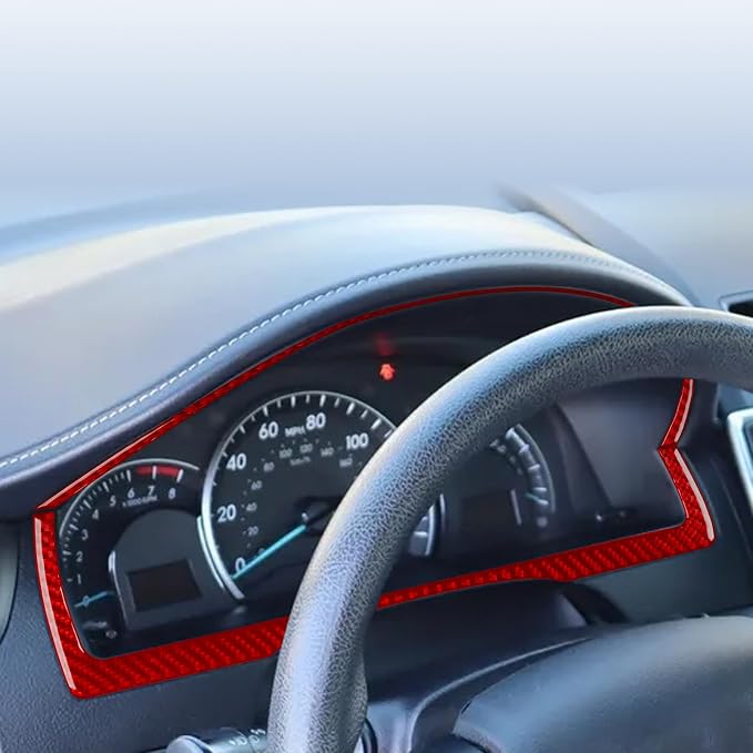 Real Carbon Fiber Trim for Toyota Camry Accessories | for 2012 2013 2014 Dashboard Speedometer Panel Frame Interior Thick Overlay Decal