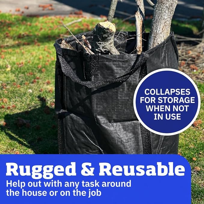 DURASACK Heavy Duty Home and Yard Bags, Black, 3 Pack