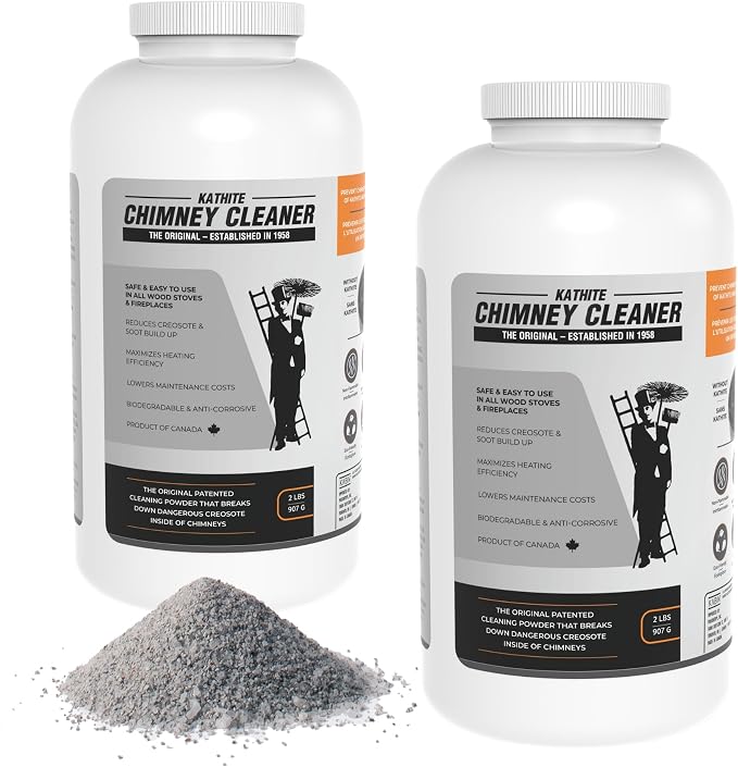 KABIN Kathite Chimney Sweep Cleaner 4LB - Fireplace Chimney Cleaning Kit - Soot Creosote Remover for Wood Stoves - Creosote Destroyer Better Than Fire Logs - Fireplace Cleaner Made in Canada
