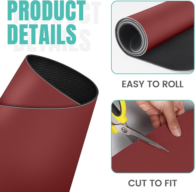 WISELIFE Coffee Mat Super Absorbent Dish Drying Mat Coffee Bar Accessories Match with Machine Large Drying Mats for Kitchen Counter 18" W x 36" L, Red
