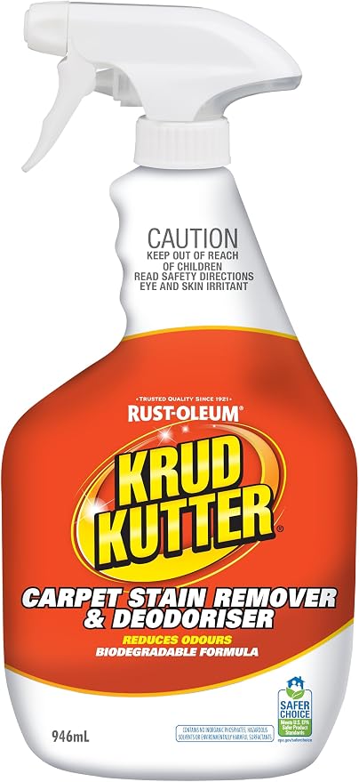 Krud Kutter CR326 Instant Carpet Cleaner/Stain Remover Plus Deodorizer Spray, 32 Fl Oz