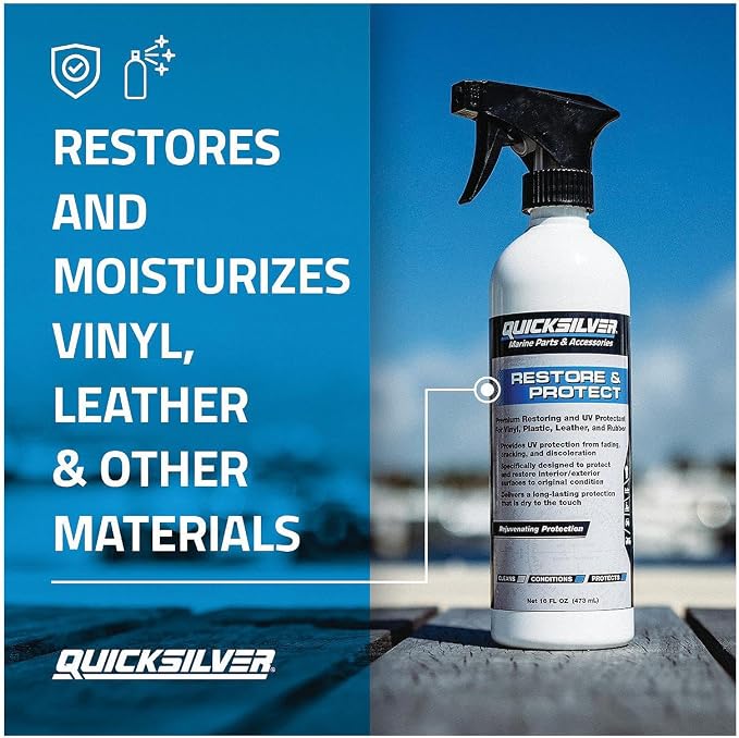 Quicksilver Restore & Protect UV/Sunblock for Vinyl, Plastic, Leather and Rubber - 16 oz.