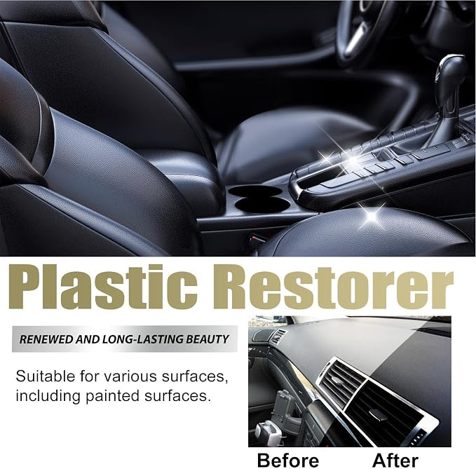 Car Interior Cleaning Kit Polishing Cleaning Shine Restorer | 30ml Car Dashboard Conditioner Paste for Trim Windshield Rubber Panel Truck Vehicle Sedan Scooter SUV