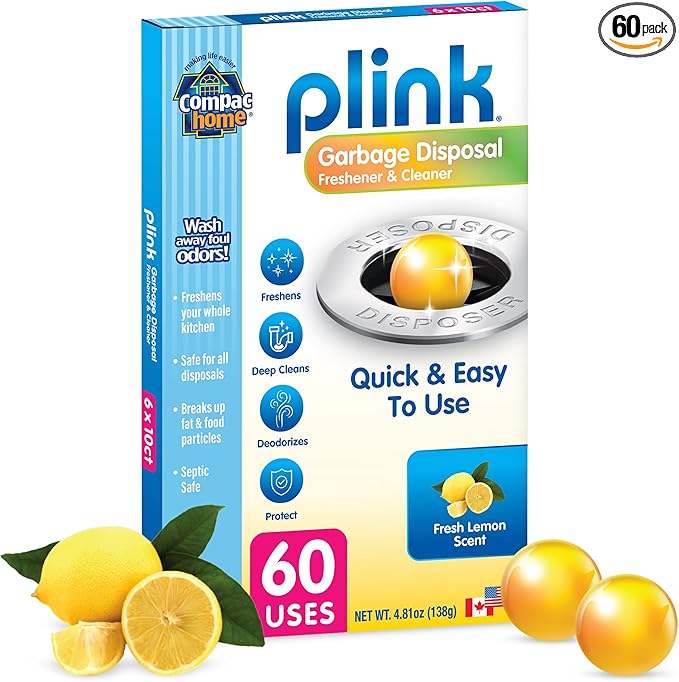 Compac Home [[60 Count]] Plink Garbage Disposal Cleaner and Deodorizer VALUE PACK - Lemon