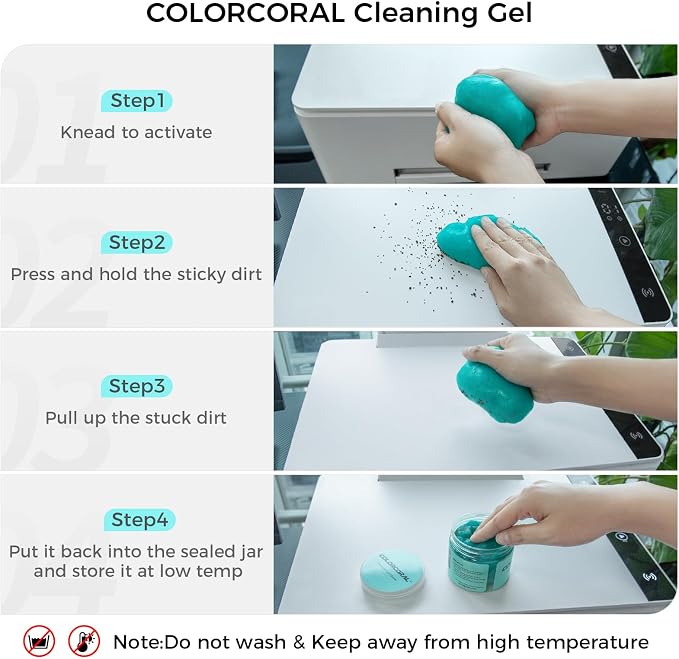 ColorCoral Car Cleaning Gel Universal Gel for Car Vent Cleaner Cleaning Putty Auto Detailing Car Interior Dust Cleaning Kit for Auto Seat, Christmas Stocking Stuffers for Adults Men Women Kid 160g | Blue Car putty for cleaning Interior Auto Seat Car Ve...