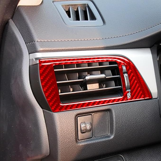 Real Carbon Fiber Trim for Toyota Camry Accessories | for 2012 2013 2014 Dashboard Air Vent Wind Outle Panel Interior Thick Overlay Decal
