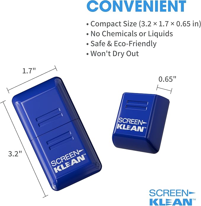 CarbonKlean ScreenKlean Tablet Screen Cleaner - Compatible with iPad, Android & Amazon - with Carbon Microfiber Tech-Injected Blue-1 Count (Pack of 1)