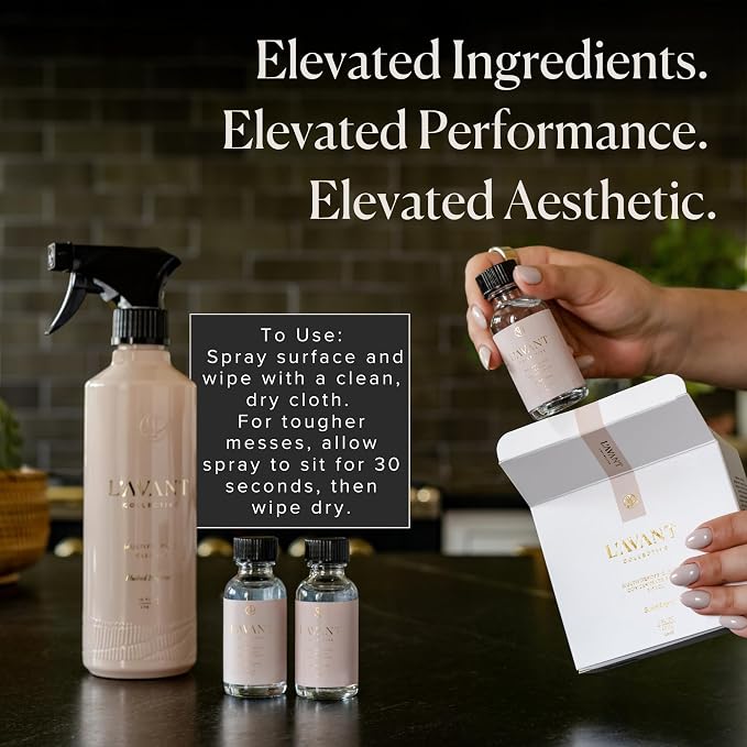 L'AVANT Collective Luxury Multipurpose Surface Cleaner Concentrate | All Purpose Cleaning Spray Refill, Plant-Based & Non-Toxic | Makes 48 Fl Oz, EPA Safer Choice | 3 Fl Oz | Blushed Bergamot