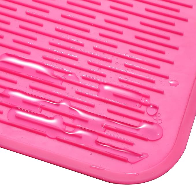 MicoYang Silicone Dish Drying Mat for Multiple Usage,Easy clean,Eco-friendly,Heat-resistant Silicone Mat for Kitchen Counter or Sink,Refrigerator or Drawer Liner Rose 5XL 36inches x 18inches